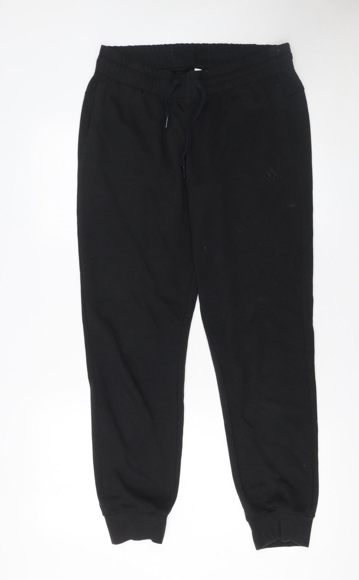 Adidas Womens Black Jogger Trousers Size 12-14 Cotton Blend