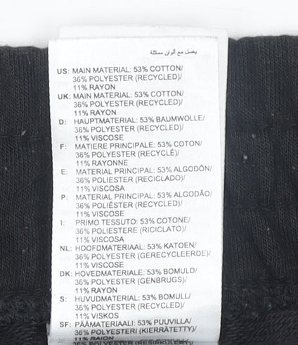 Adidas Womens Black Jogger Trousers Size 12-14 Cotton Blend