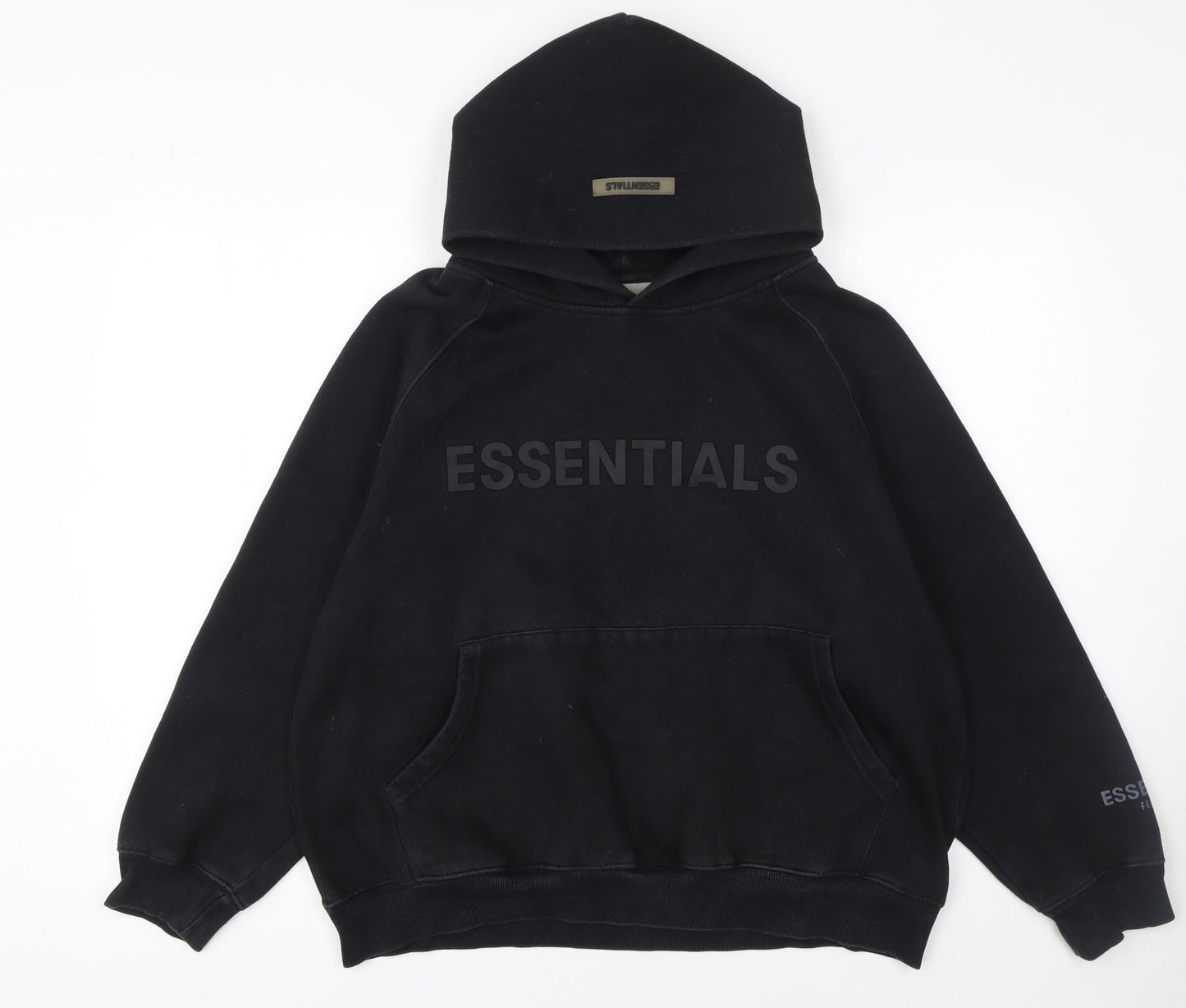 Fear of God Essentials Black Hoodie Women's S Cotton Pullover