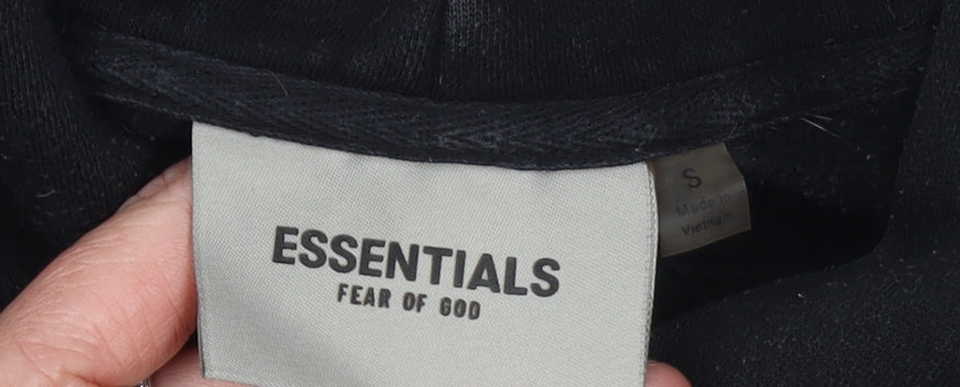Fear of God Essentials Black Hoodie Women's S Cotton Pullover