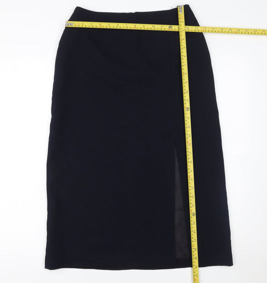 Marks & Spencer Women’s Navy Midi Pencil Skirt UK 10 High Rise Workwear