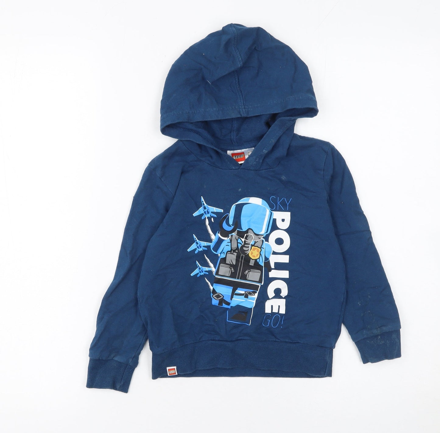 LEGO Boys Blue Sky Police Pullover Hoodie 3-4 Years Cotton