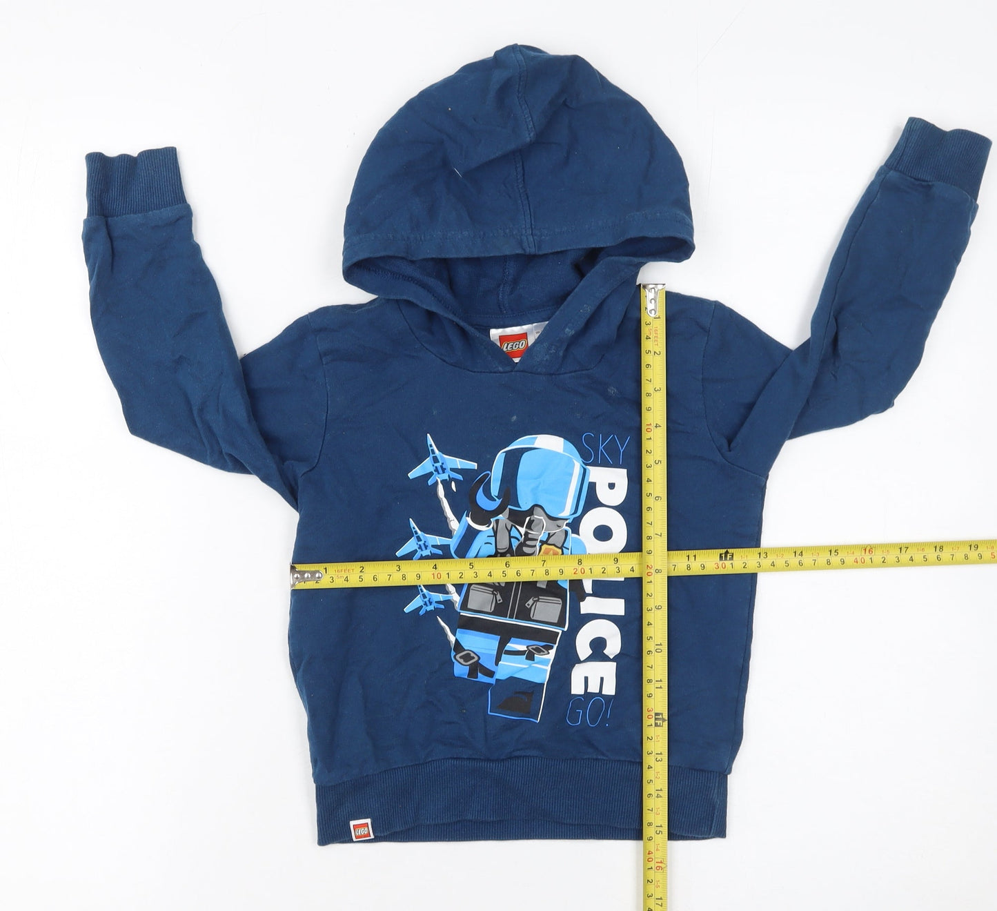 LEGO Boys Blue Sky Police Pullover Hoodie 3-4 Years Cotton