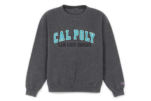 Champion Women's Grey Cal Poly Graphic Fleece Sweatshirt Small