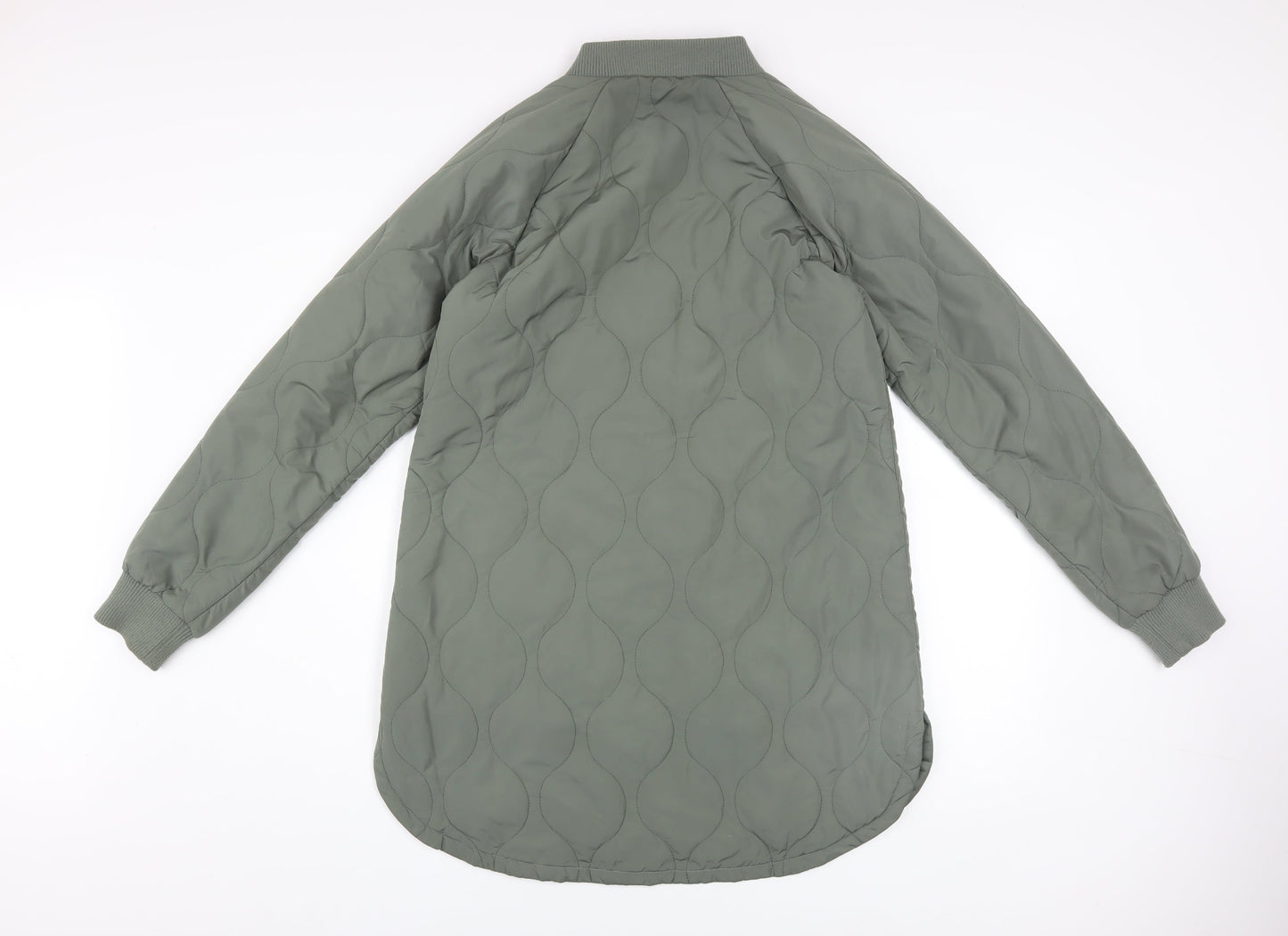 Dunnes Stores Womens Green Quilted Mid-Length Zip Jacket XS