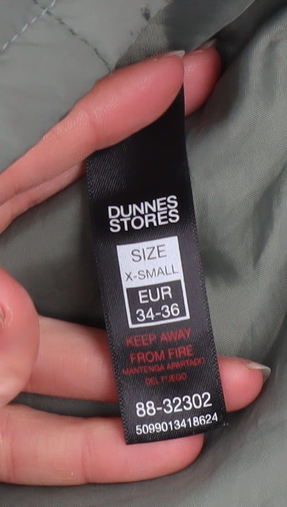 Dunnes Stores Womens Green Quilted Mid-Length Zip Jacket XS