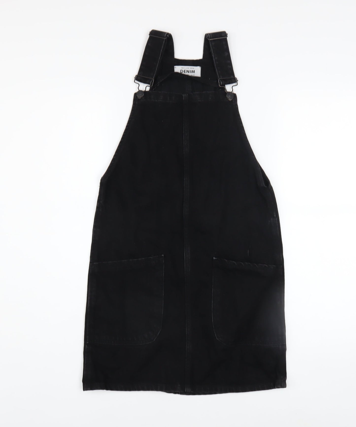New Look Petite Women’s Black Denim Pinafore Dress UK 4