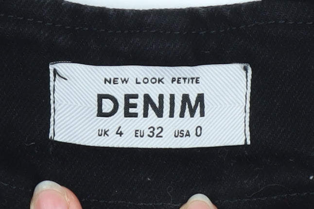 New Look Petite Women’s Black Denim Pinafore Dress UK 4