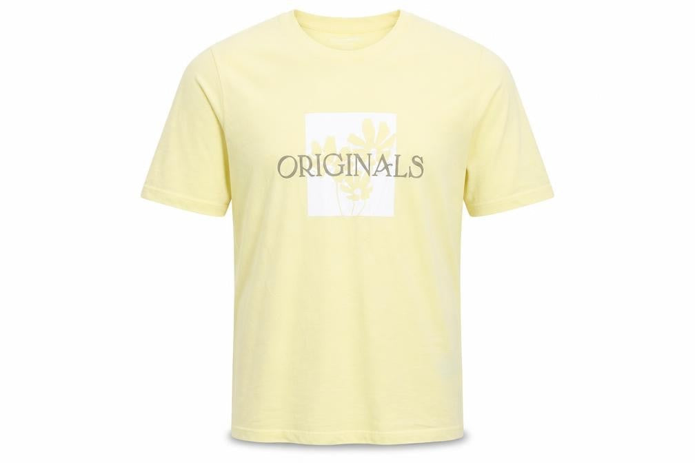 Jack & Jones Men's Yellow Originals Graphic Cotton T-Shirt Medium