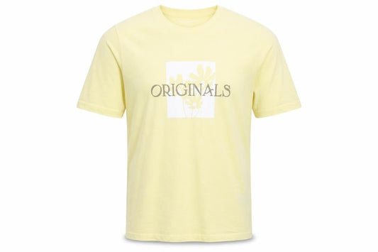 Jack & Jones Men's Yellow Originals Graphic Cotton T-Shirt Medium