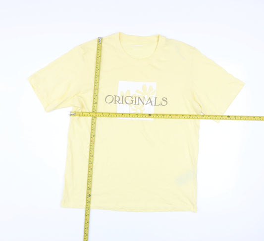 Jack & Jones Men's Yellow Originals Graphic Cotton T-Shirt Medium