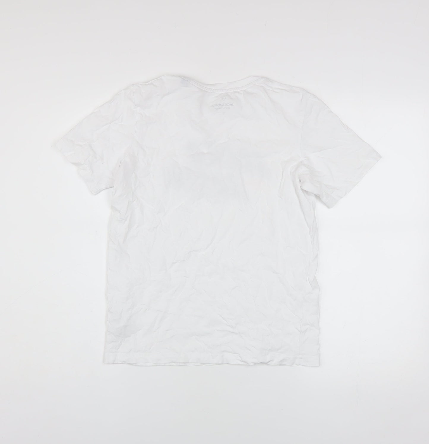 Jack & Jones Boys White Graphic Logo T-Shirt Size 14 Years