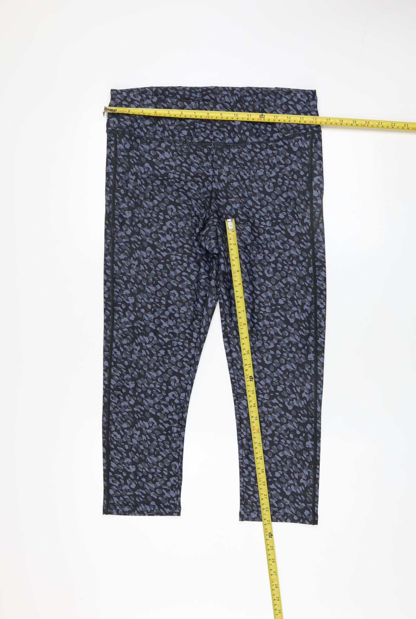 Dunnes Stores Womens Blue Animal Print Leggings Size L Stretch Activewear