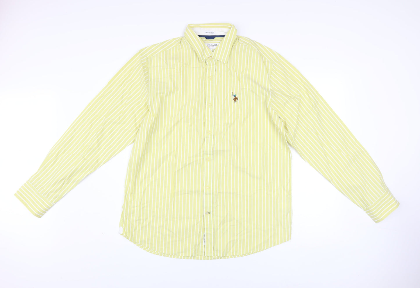 U.S. Polo Assn. Men's Yellow Striped Tailored Fit Cotton XL Shirt