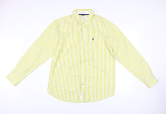 U.S. Polo Assn. Men's Yellow Striped Tailored Fit Cotton XL Shirt