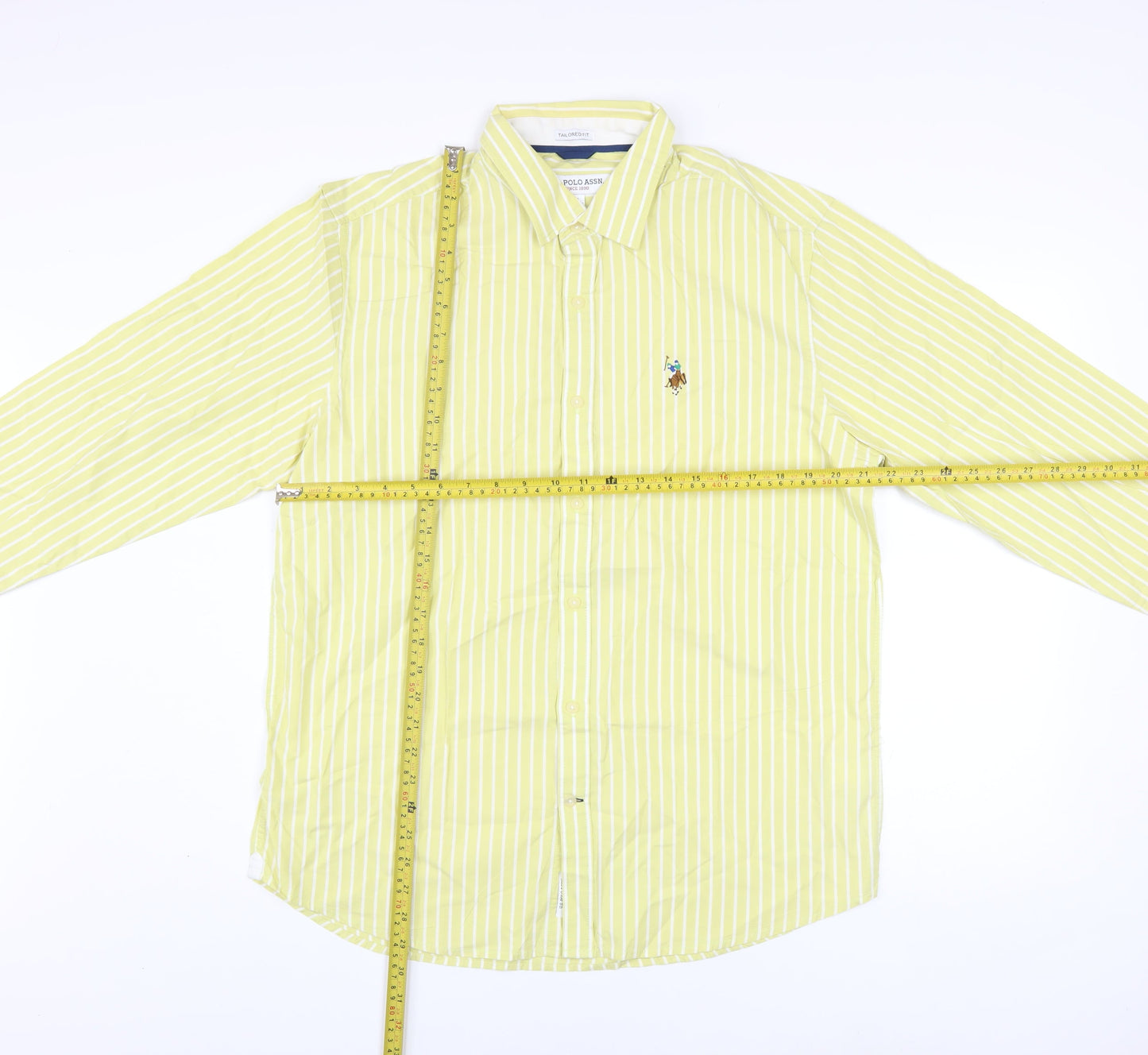 U.S. Polo Assn. Men's Yellow Striped Tailored Fit Cotton XL Shirt