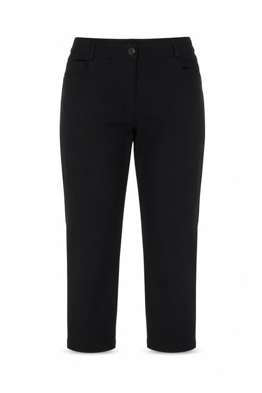 Front view of Dunnes Women's Black Slim Fit Stretch Trousers, size 10