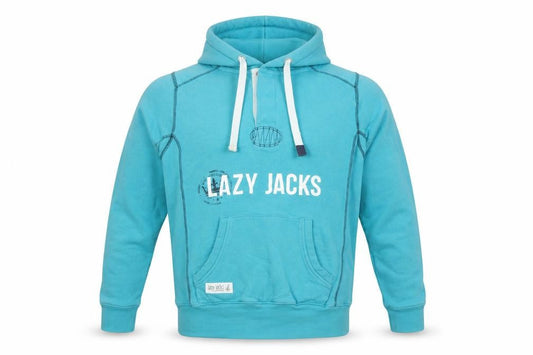 Lazy Jacks Men's Blue Pullover Hoodie XS Nautical Graphic Cotton