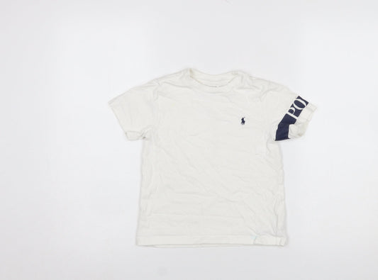 Ralph Lauren Boys White Logo Cotton Short Sleeve T-Shirt 4 Years