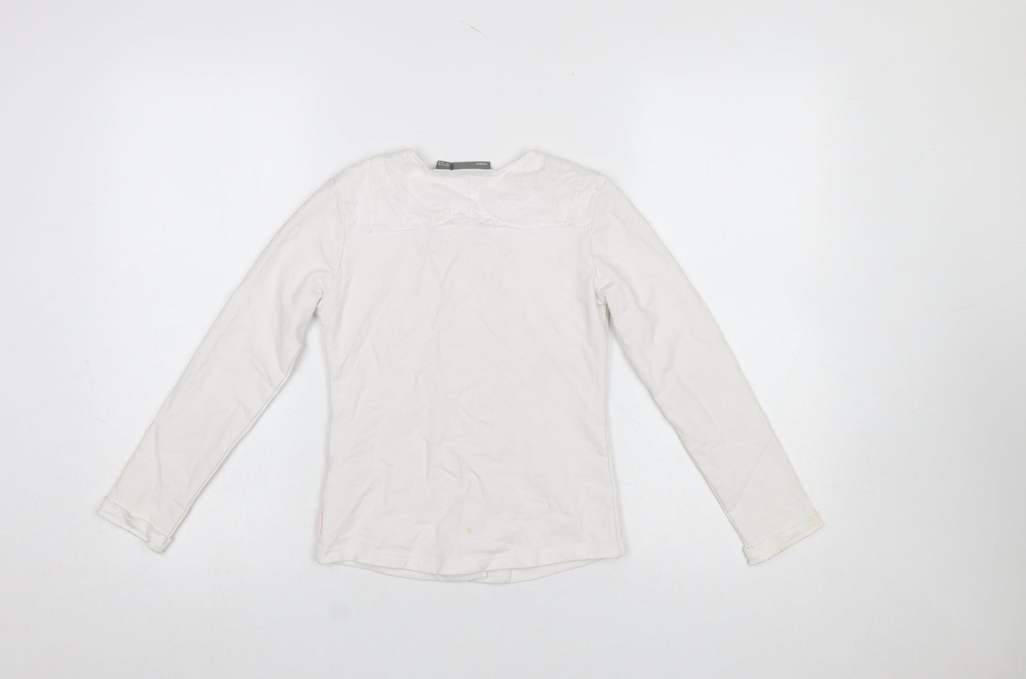 Mexx Girls White Embroidered Button-Up Long Sleeve Cotton Top 9-10 Years