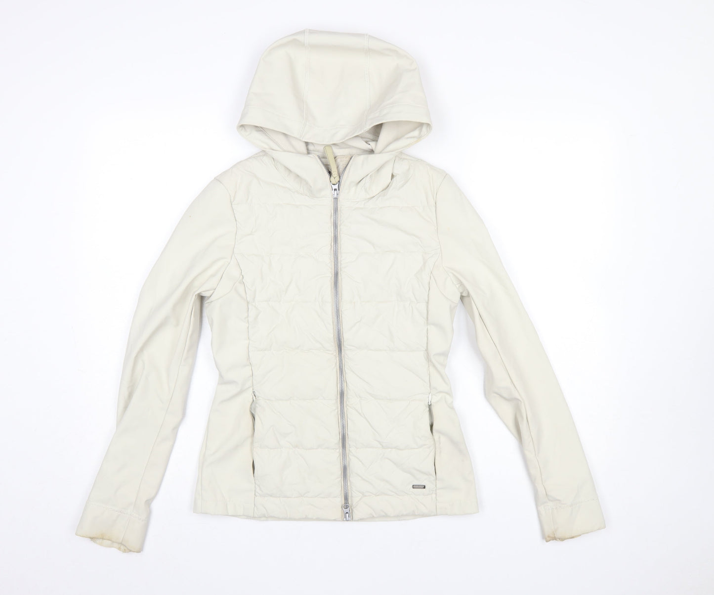 Woolrich Women’s Ivory Hooded Soft Shell Jacket Size S