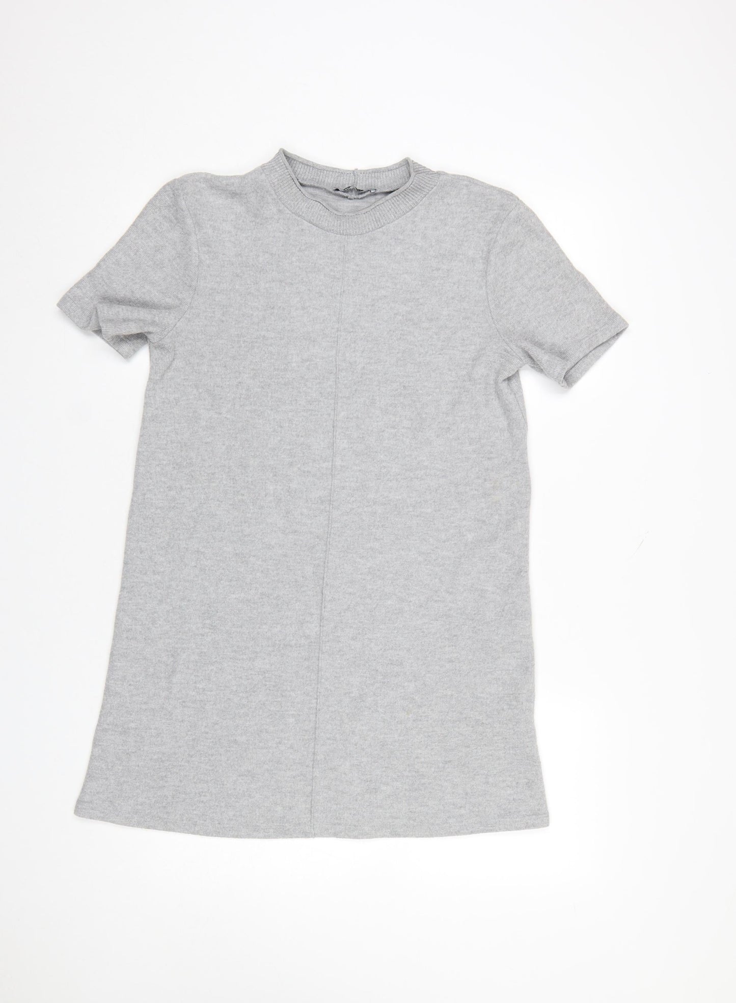 Zara Women’s Grey Knit T-Shirt Dress Size 12 Casual Short Sleeve