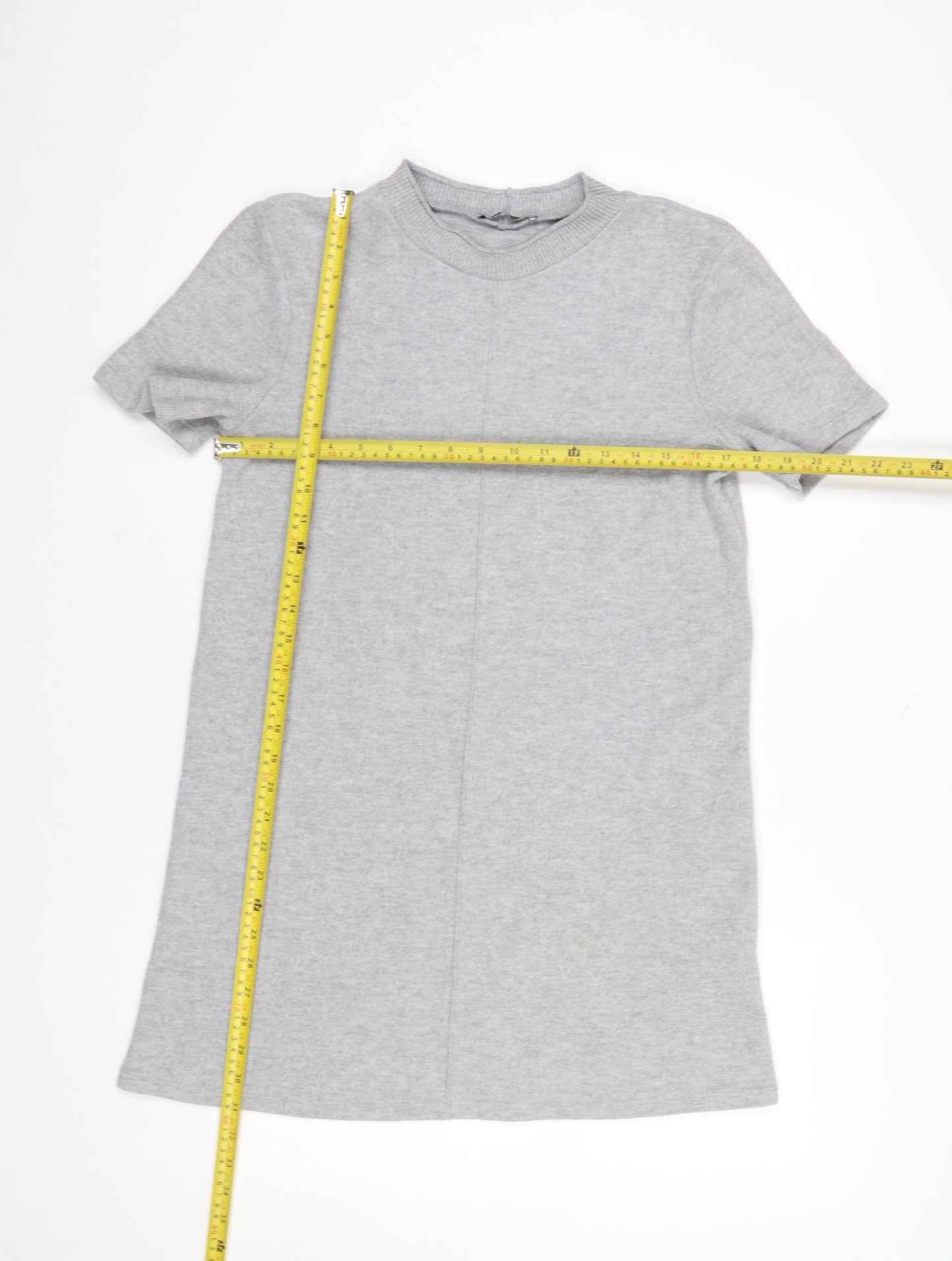 Zara Women’s Grey Knit T-Shirt Dress Size 12 Casual Short Sleeve