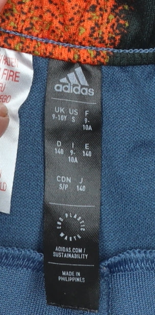 Adidas Boys Blue 9-10 Years Track Pants Recycled Polyester Activewear