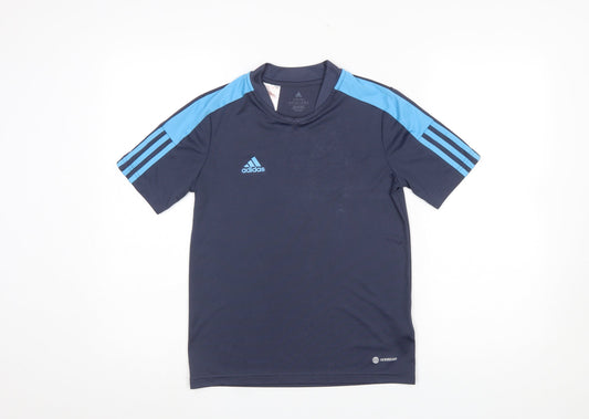 Adidas Boys Blue Aeroready Short Sleeve Sports T-Shirt 11-12 Years