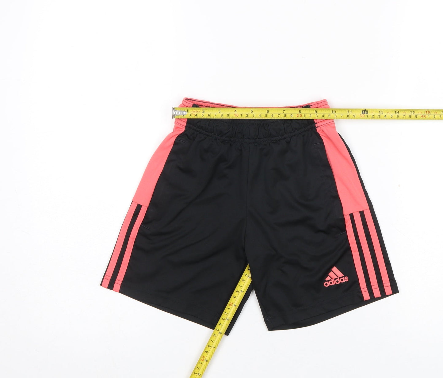 Adidas Boys Black and Pink 9-10 Years Athletic Shorts Lightweight
