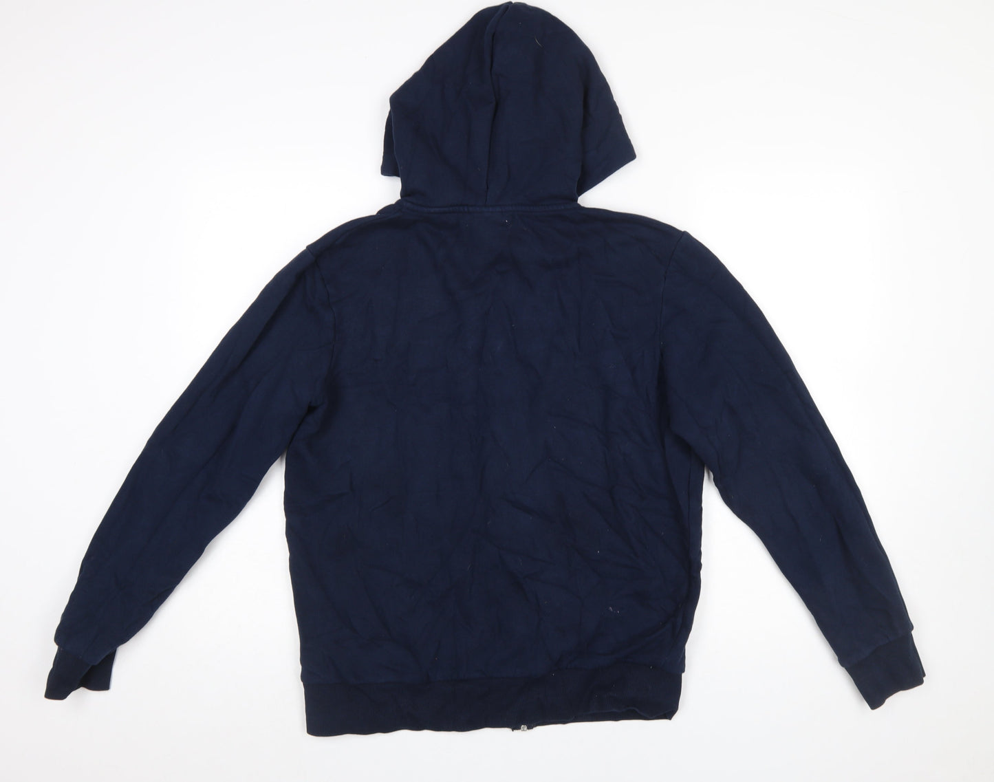 Jack & Jones Men's Blue Full Zip Hoodie M Logo Cotton Blend