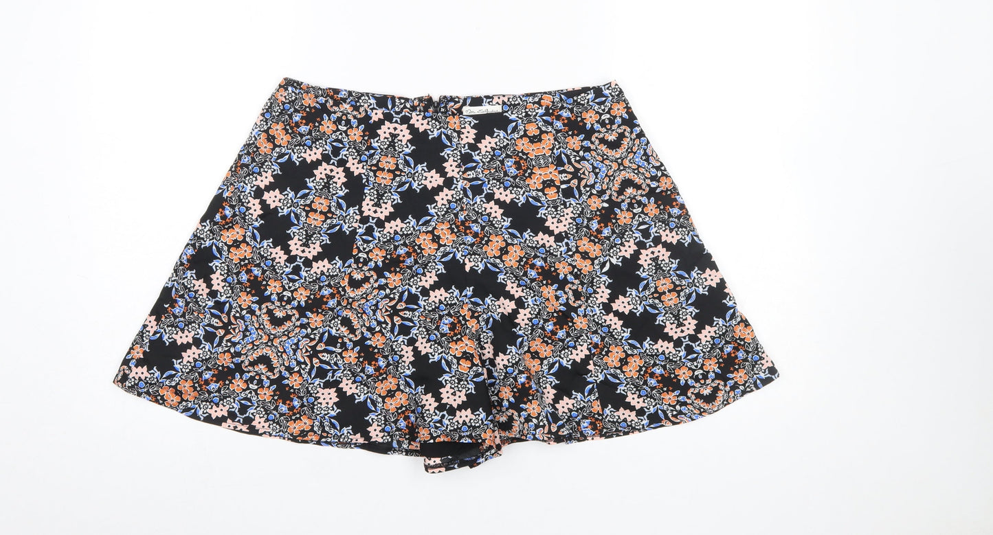 Miss Selfridge Womens Multicoloured Floral Culotte Shorts Size 14