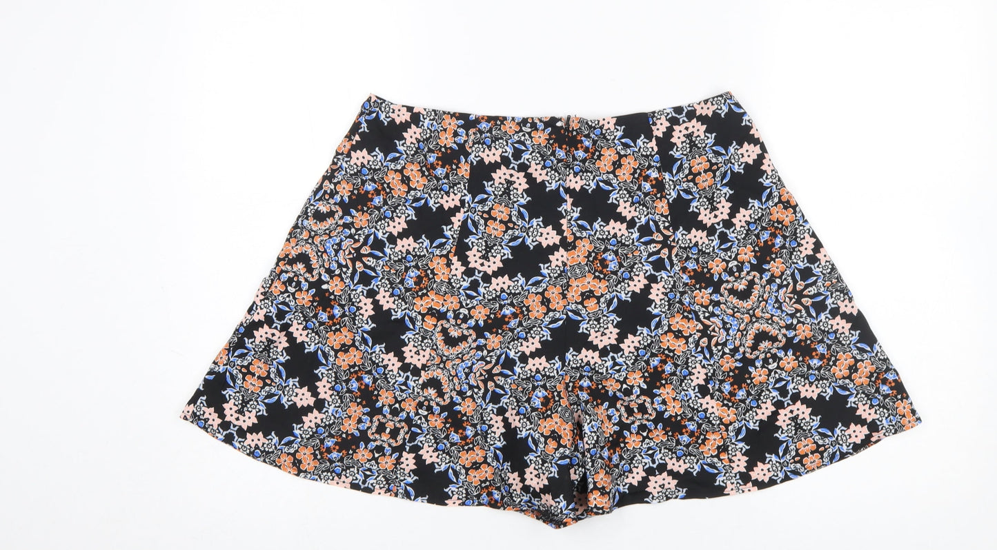 Miss Selfridge Womens Multicoloured Floral Culotte Shorts Size 14