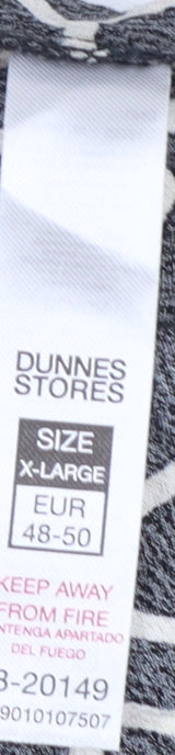 Dunnes Stores Women's Black Geometric Shirt Dress XL