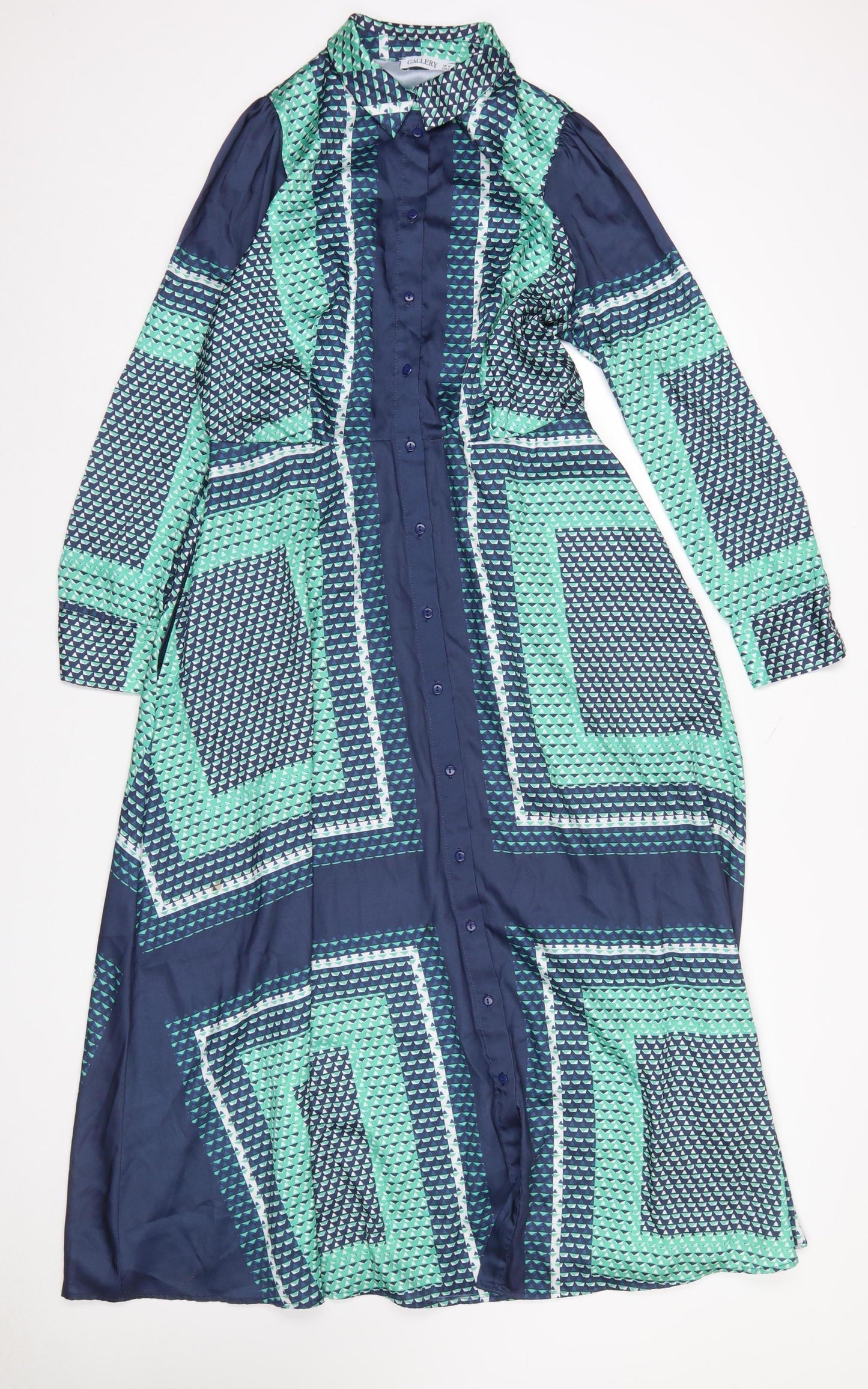 Gallery Women’s Multicoloured Geometric Shirt Dress Size 12
