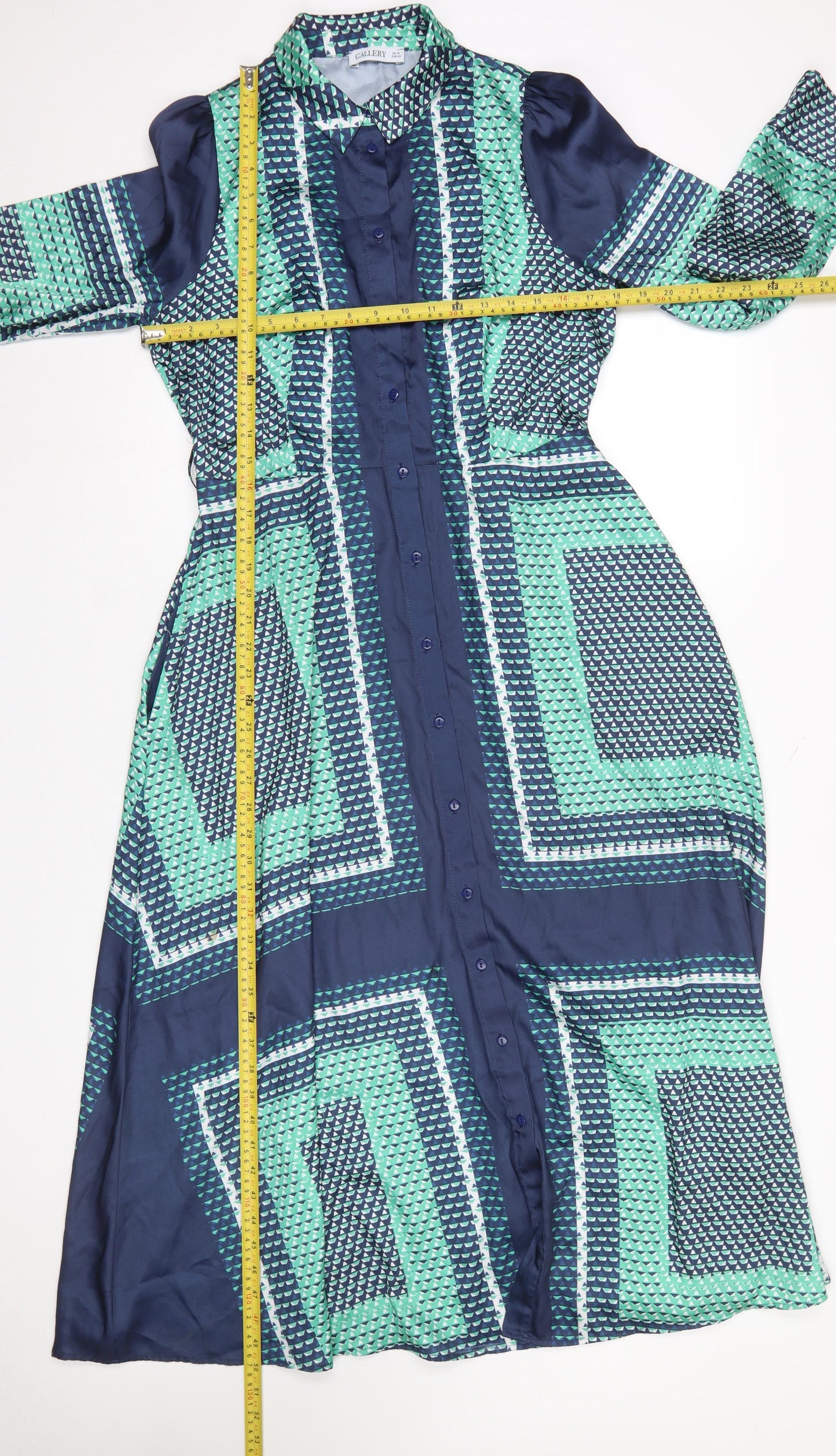 Gallery Women’s Multicoloured Geometric Shirt Dress Size 12