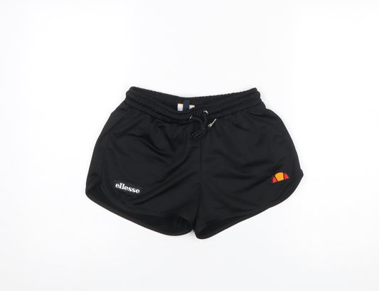 Ellesse Womens Black UK 8 Athletic Activewear Shorts Polyester Gym
