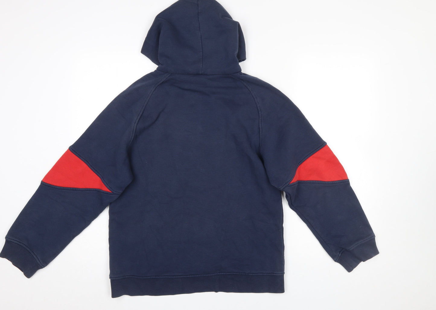 Nike Boys Navy & Red Pullover Hoodie Age 12-13 L Cotton Blend Athletic Sweatshirt
