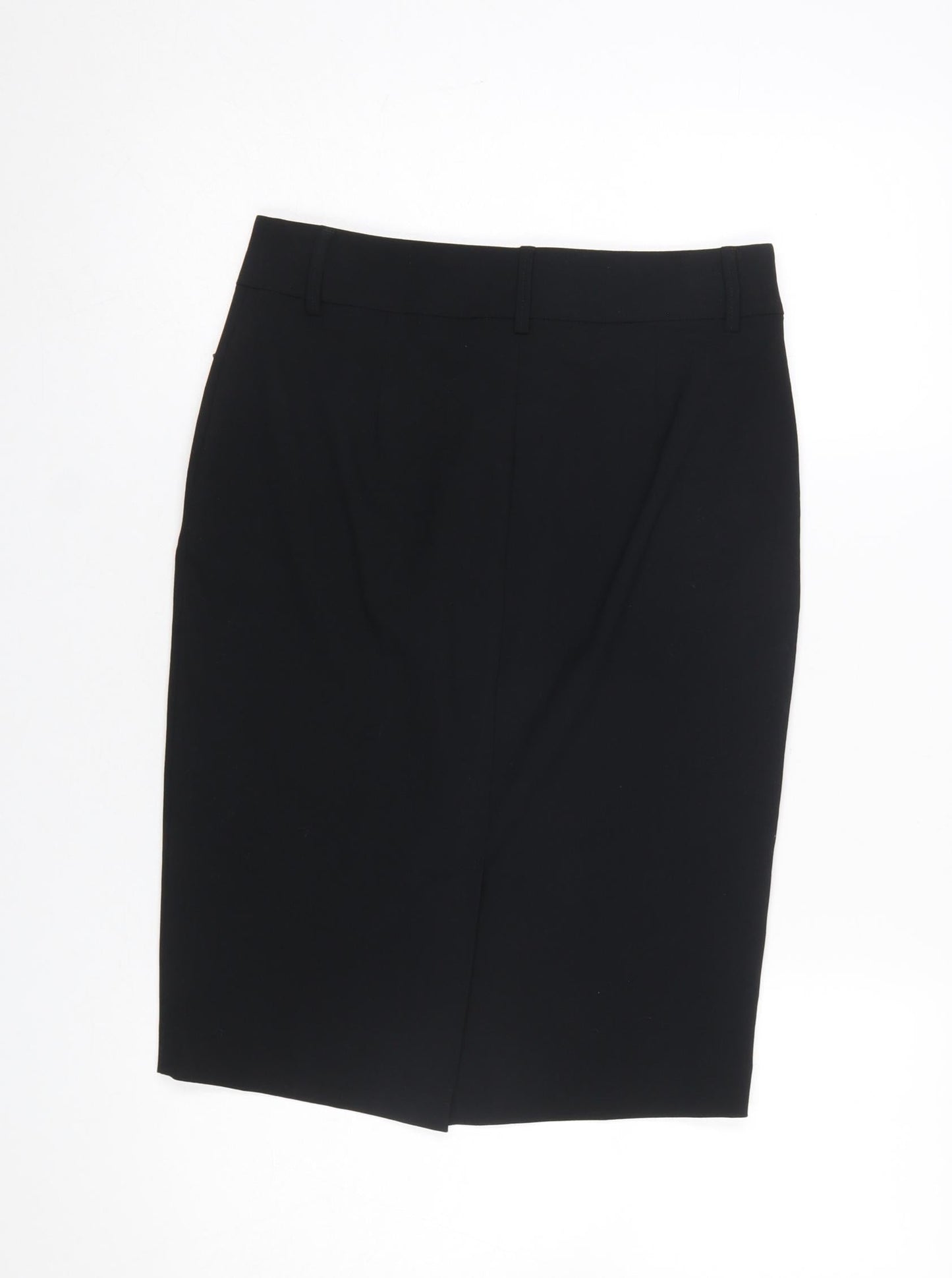 Marks and Spencer Womens Black Size 8 Pencil Stretch Work Skirt