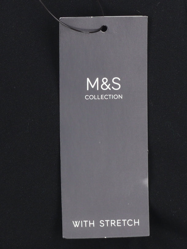 Marks and Spencer Womens Black Size 8 Pencil Stretch Work Skirt