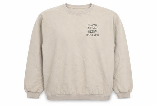 PrettyLittleThing Womens Beige Cotton Blend Pullover Sweatshirt L