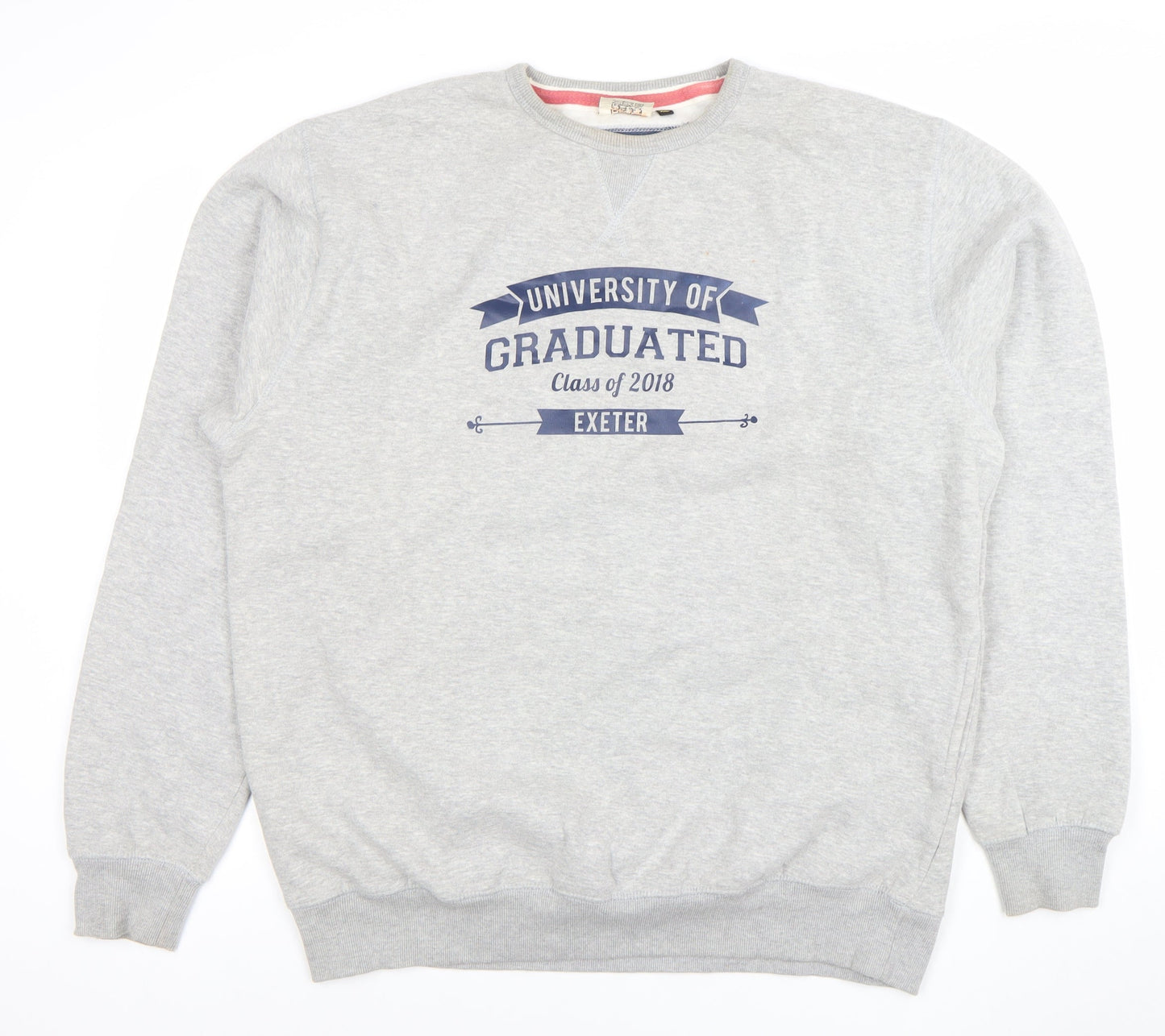 Cotton Ridge Men's Grey XL Crew Neck University Graphic Sweatshirt