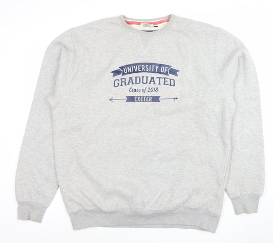 Cotton Ridge Men's Grey XL Crew Neck University Graphic Sweatshirt