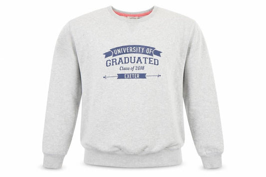Cotton Ridge Men's Grey XL Crew Neck University Graphic Sweatshirt