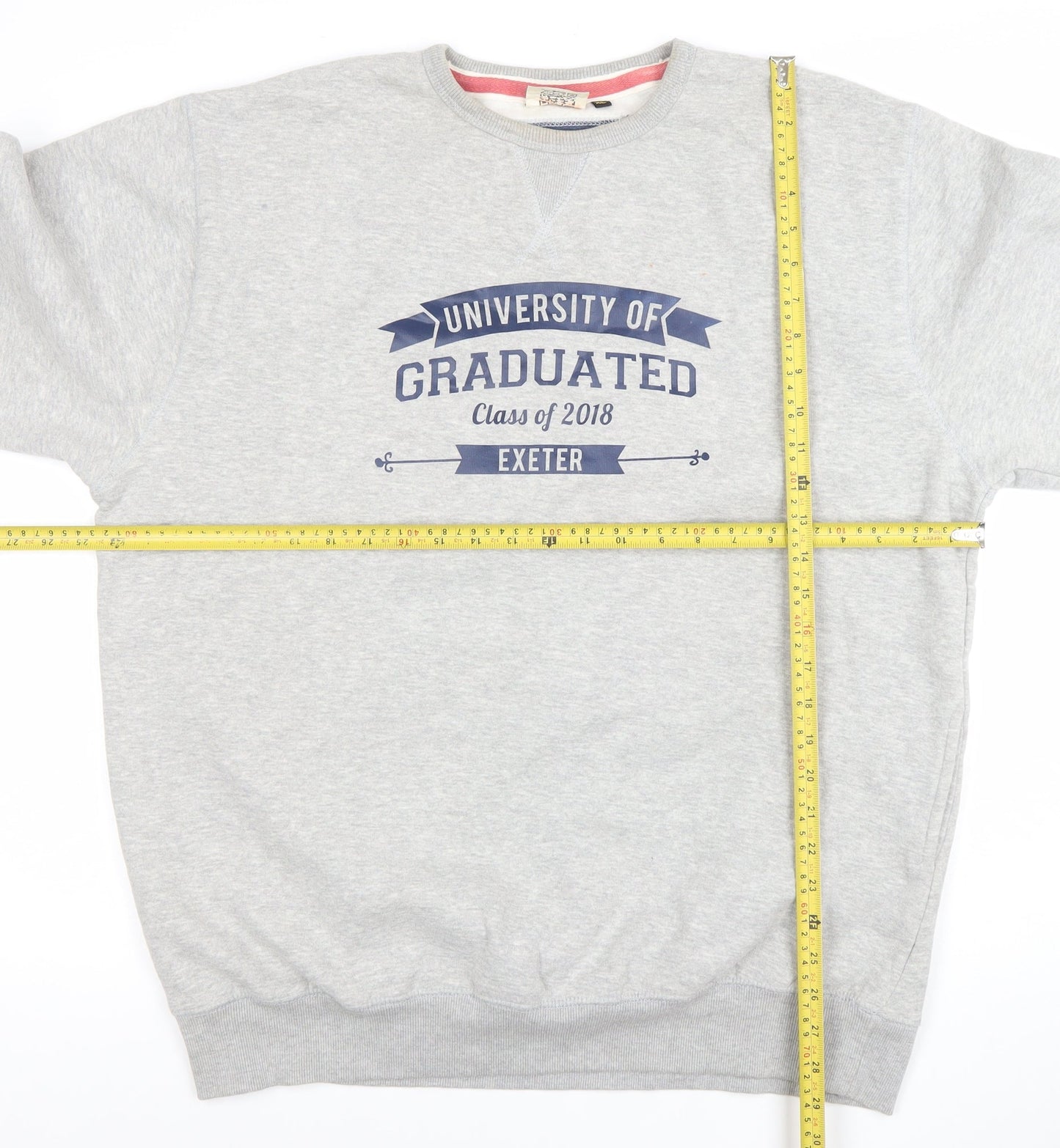 Cotton Ridge Men's Grey XL Crew Neck University Graphic Sweatshirt