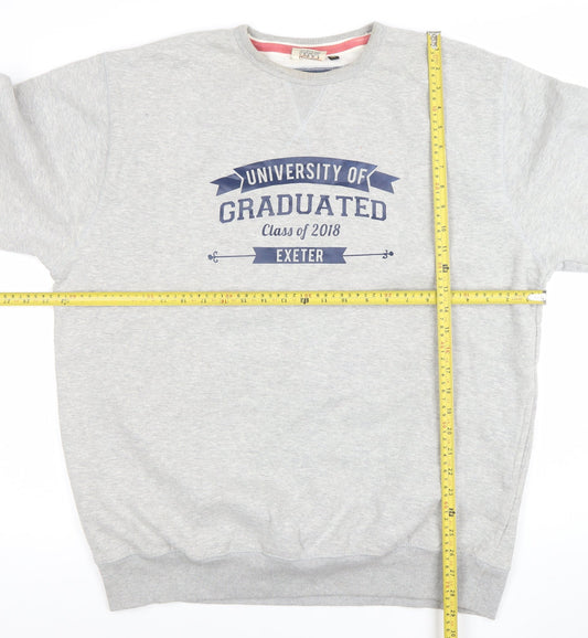 Cotton Ridge Men's Grey XL Crew Neck University Graphic Sweatshirt