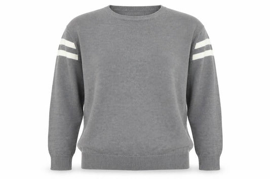 Pull&Bear Women Grey Crew Neck Long Sleeve Pullover Jumper Size 12