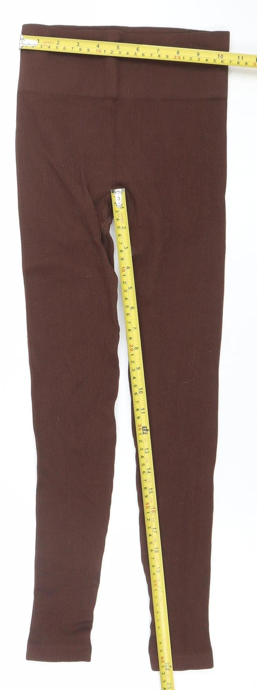 Dunnes Women Brown XS-S Ribbed Seamless Leggings