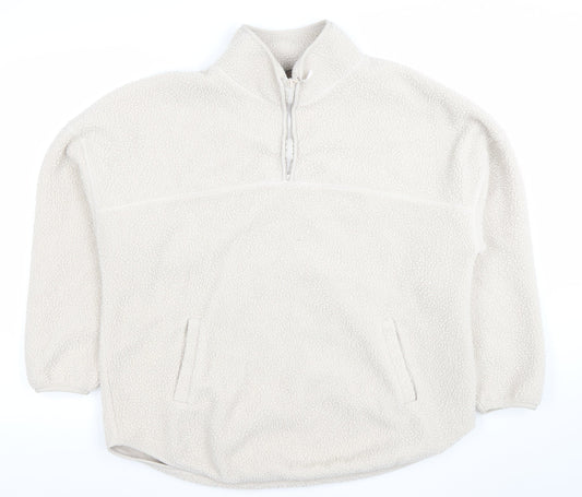 Dunnes Stores Women Beige 1/2 Zip Fleece Sweatshirt Medium
