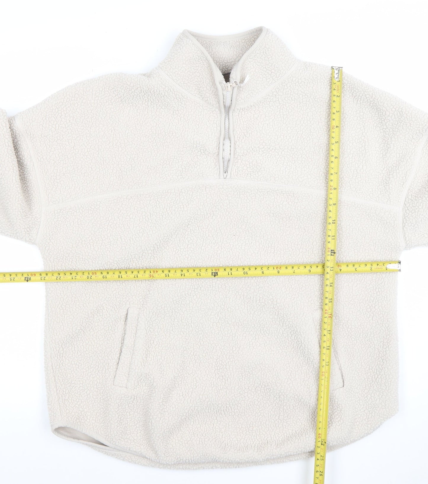 Dunnes Stores Women Beige 1/2 Zip Fleece Sweatshirt Medium